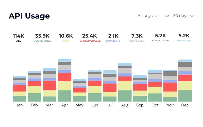 Detailed API usage tracking report illustration