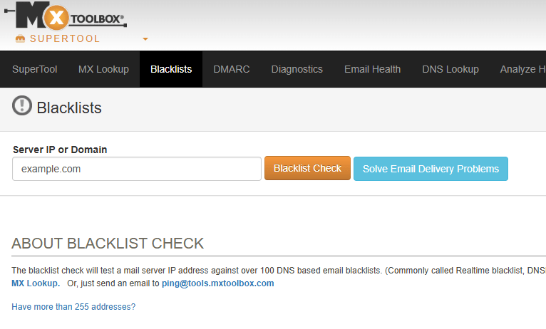 domain blacklist check