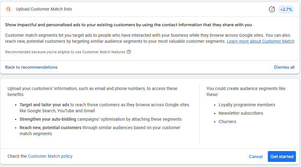 Google ads customer match list upload to increase google ads efficiency