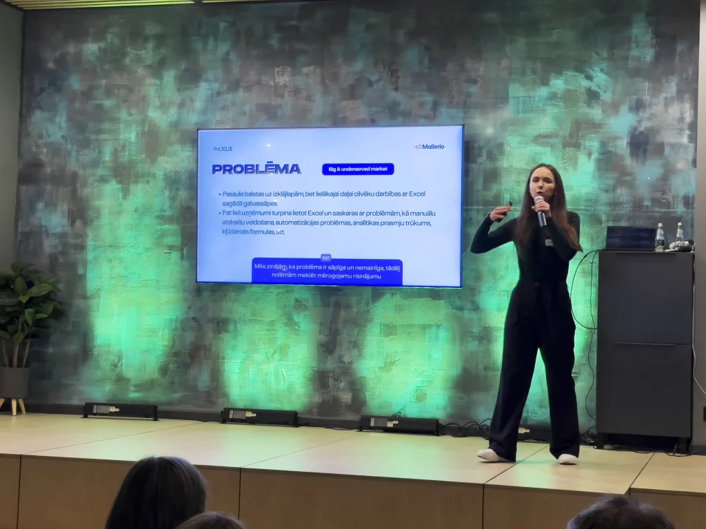 Mailerio COO speaking at a local event