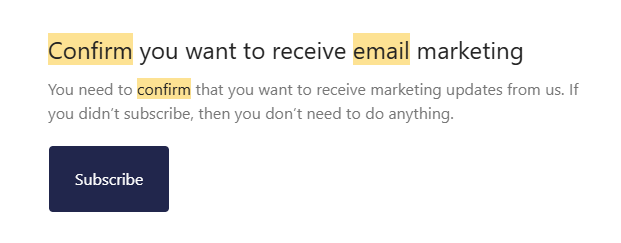 example of double option in email for newsletter