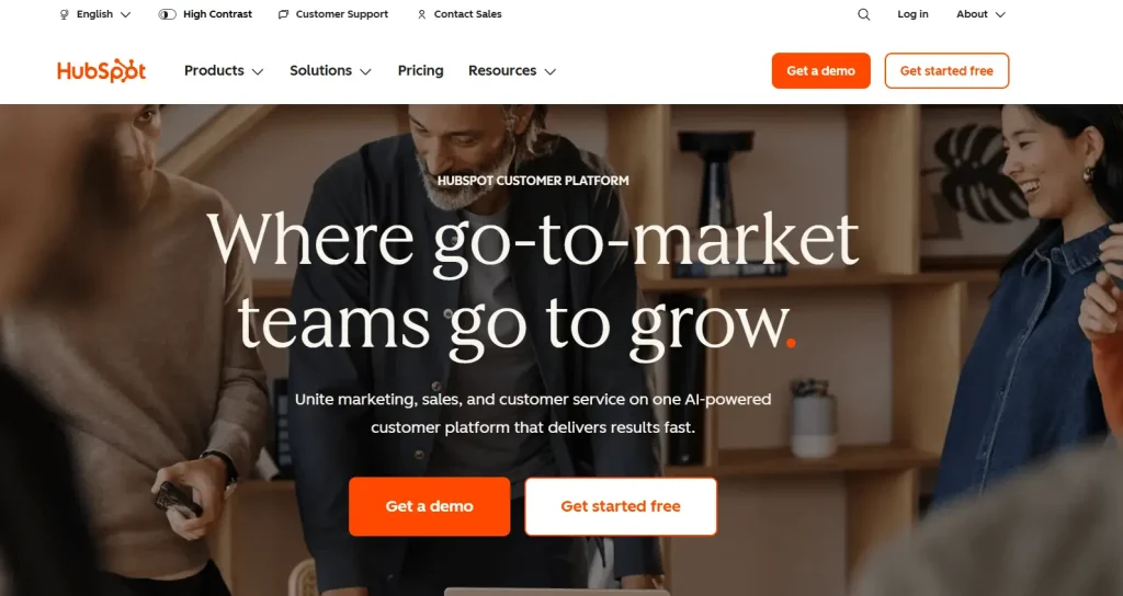 hubspot homepage one of omnichannel marketing tools