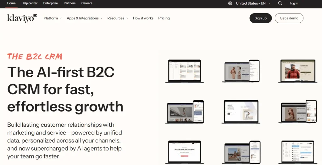 klaviyo homepage - omnichannel marketing tool