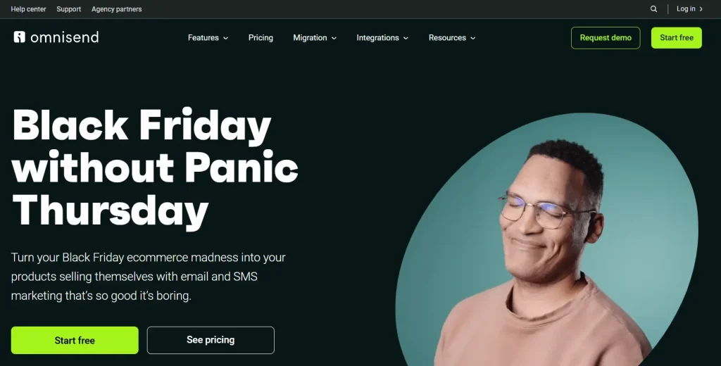 omnisend homepage screenshot